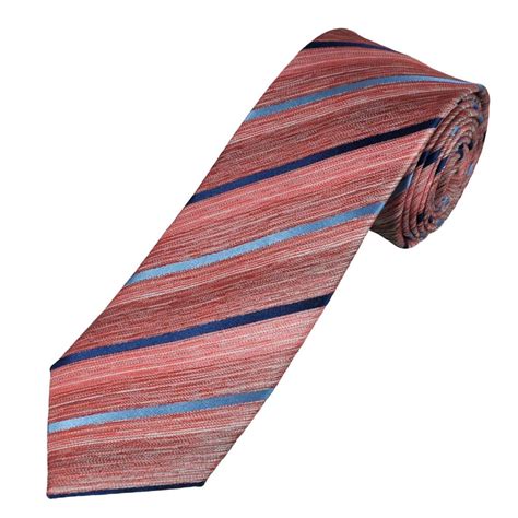 Tresanti Celeste Shades Of Red Light Blue Navy Striped Men S Silk