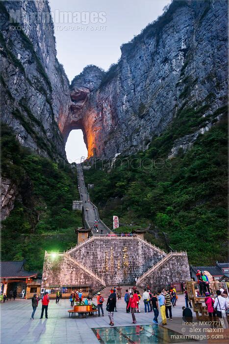 Stock photo: Natural arch and stairway at Tianmen Mountain in China ...