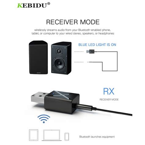 Kebidu Usb Dongle Hifi Audio Transmitter Receiver Bluetooth