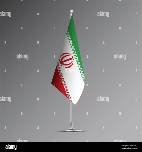 3d Realistic Flag Of Iran On Steel Pole Stock Vector Image And Art Alamy