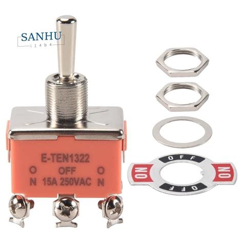 【sanhui14b4 】ac 250v 15a Latching Single Pole Double Throw Toggle Switch สีส ้ ม Shopee Thailand