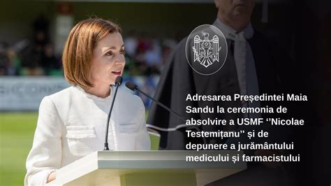 Adresarea Pre Edintei Maia Sandu La Ceremonia De Absolvire A Usmf