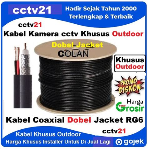 Kabel Camera Cctv Coaxial Khusus Outdoor COLAN RG6 Power DC 300M Dobel