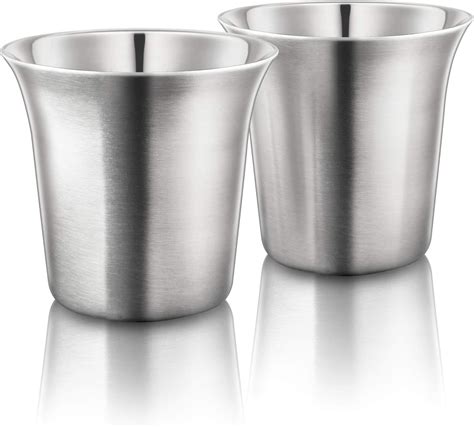 Final Touch 25 Oz 74ml Double Wall Stainless Steel Espresso Cups Cat8012