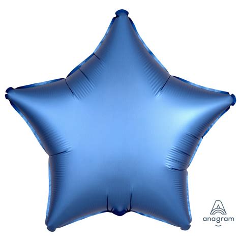 Ballon étoile satin luxe bleu azur 43 cm