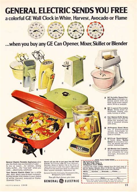 1969 Ad For General Electric Kitchen Appliances With A Clock Offer Vintage Appliances Vintage