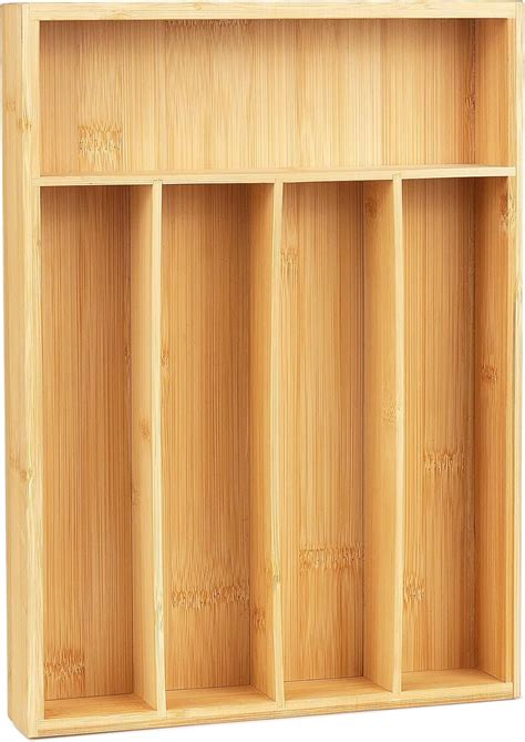 Amazon LotFancy Silverware Organizer Bamboo Drawer Organizer For