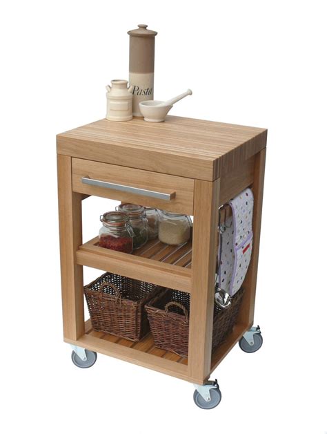 Kitchen Trolley Butchers Block Trolley Solid Oak Kitchen Cart