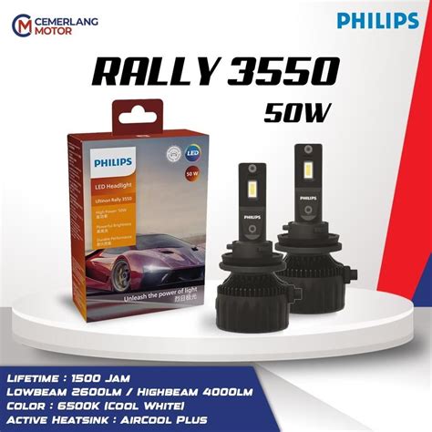 Jual Philips Ultinon Rally Led Bohlam Lampu Mobil Putih Shopee