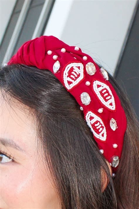 Fan of Football Headband in Burgundy - Frock Candy