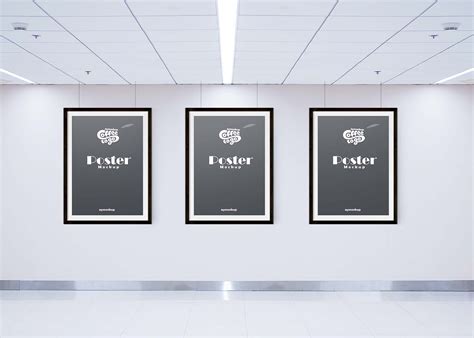 Free Three Poster Mockup Freebies Mockup