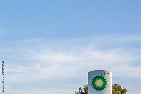 BP logo on its gas service station Stock Photo | Adobe Stock