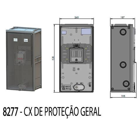 Caixa Modular Proteção Medidor Externa Policarbonato 520X260X186MM