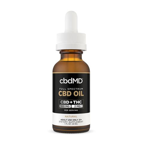 Cbdmd Cbd Oil Tincture Full Spectrum Natural Flavor Fl Oz Mg