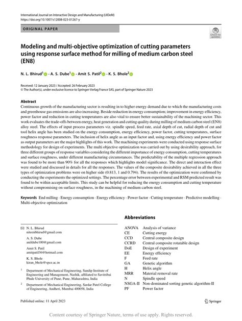 Modeling And Multi Objective Optimization Of Cutting Parameters Using