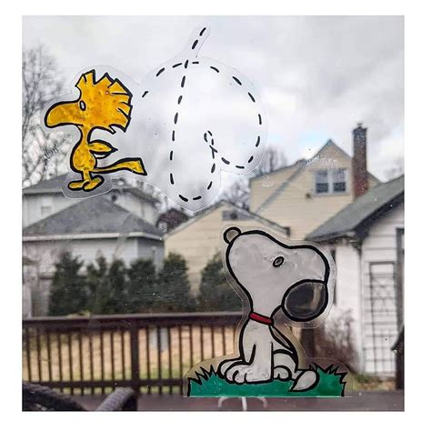 Charlie Brown Snoopy And Woodstock Window Clingsdecals Etsy