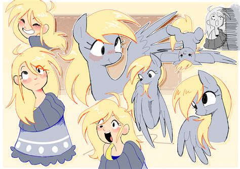 Safe Artist Syrupyyy Derpy Hooves Human Pegasus Pony