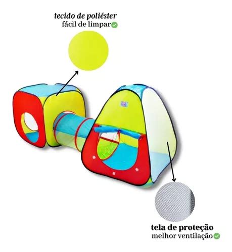 Tenda Infantil Barraca Tunel X Casinha De Menino Cabaninha