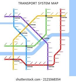 Metro Subway Underground Transport System Map Stock Vector Royalty