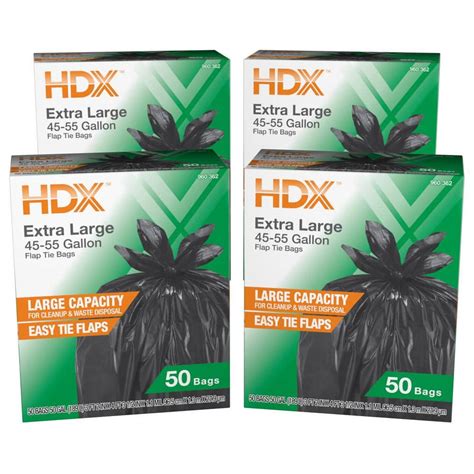 Reviews For HDX 50 Gal Wave Cut Extra Large Trash Bags 200 Pack Pg