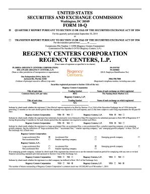 Fillable Online Regency Centers Corp Form Edgar Online Pro Fax Email