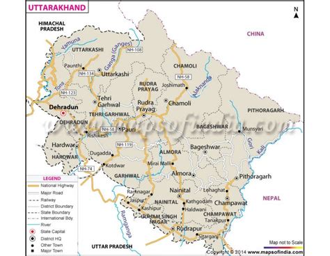 Political Map Of Uttarakhand