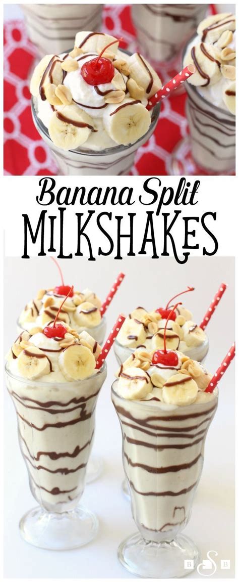 Banana Split Milkshakes Start With Frozen Bananas And End Up With This Creamy And Delicious