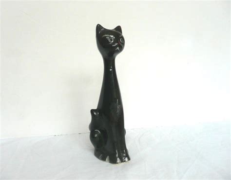 Vintage Black Cat Ceramic Vase Kitsch Retro By Toastandmarmalade1