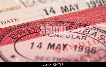 Foreign Passport With A British Immigration Visa Stamps Stock Photo Alamy