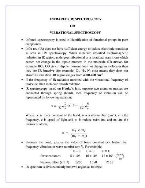 Solution Chemistry Infrared Spectroscopy Studypool