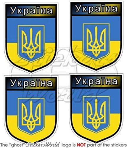 Ukraine Ukrayina Ukrainian 50mm 2 Vinyl Bumper Helmet Stickers