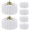 Amazon JALANCY 6 Set 90 White Round Tablecloth And 35x120 Sage