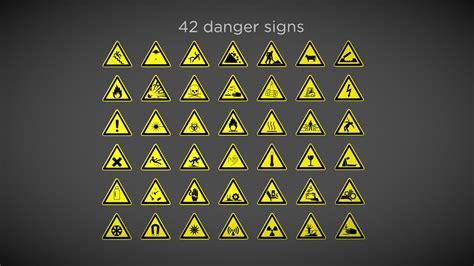 Danger Signs Buy Royalty Free 3d Model By Andrej Grave Andrej Grave [00cb987] Sketchfab Store