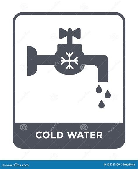 Cold Water Icon In Trendy Design Style Cold Water Icon Isolated On