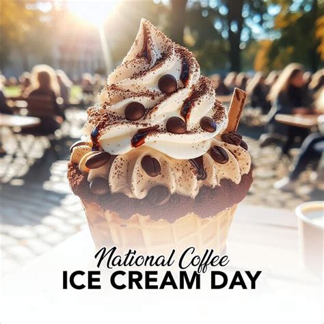 National Coffee Ice Cream Day Us Social Media Post Banner Poster