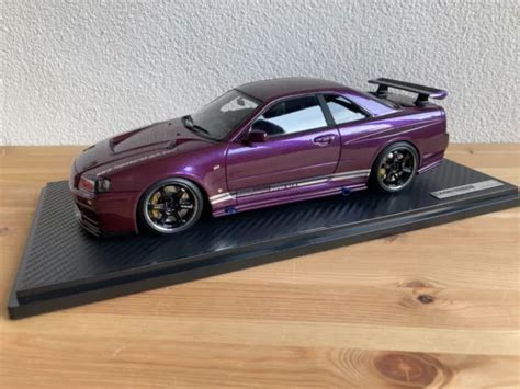 1 18 IGNITION NISSAN Skyline R34 GT R Top Secret Midnight Purple IG1474