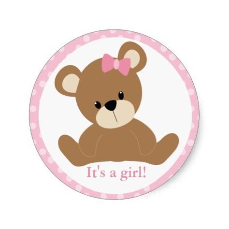 Pink Teddy Bear Classic Round Sticker Zazzle Teddy Bear Baby