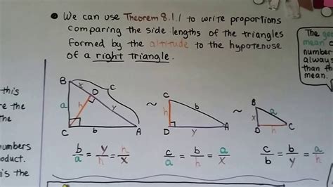 Geometry Similarity In Right Triangles Youtube