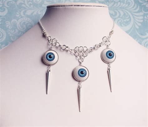 Eyeball And Spike Necklace In A Choice Of Colours Eye Etsy