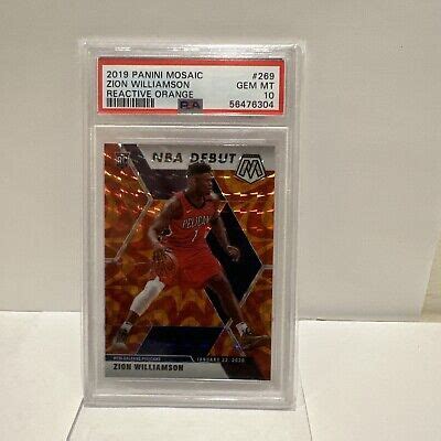 Panini Mosaic Zion Williamson Reactive Orange Rookie Psa Ebay