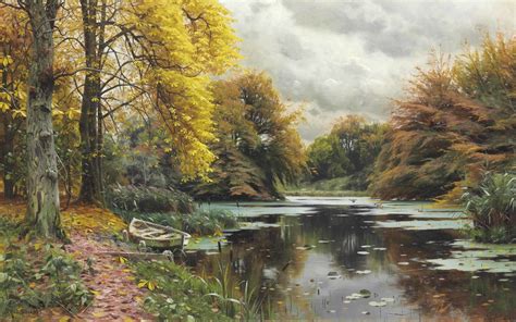 Danish Painter Peder M Rk M Nsted River Landscape Peter Merk