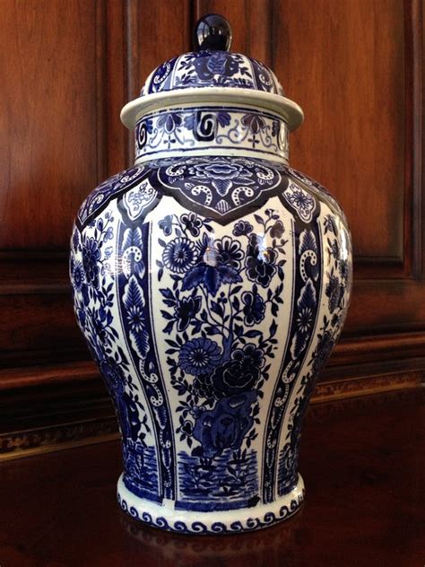 Vintage Boch Delft Blue Ginger Jar