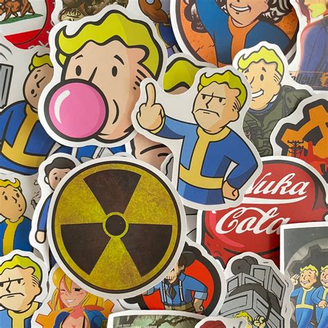 50pcs Fallout Stickers Vinyl Decal Vault Boy Sticker Pack Matte Finish