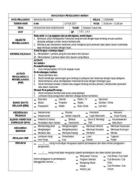 Minggu Ke 7 Rph Bm Tahun 3 Pdf