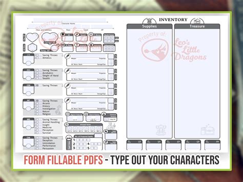 Dandd 5e Artificer Character Sheet Blueprint Fillable Pdf Armor