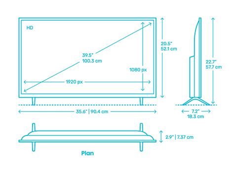 TCL 3 Series Roku Smart TV 40 Dimensions Drawings Dimensions