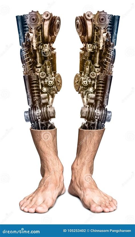 Metallic Robot Leg Stock Photo Image Of Nail Inside 105253402