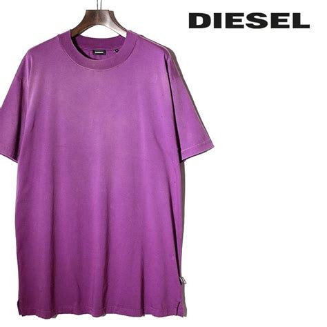 ディーゼル Diesel 半袖tシャツ カットソー メンズ クラッシュダメージ加工 クルーネック ロング丈 オーバーサイズ T Gila