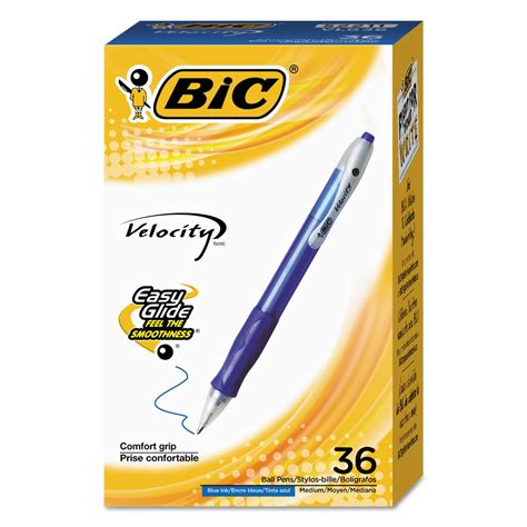 Bic Velocity Retractable Ball Pen Medium Point Mm Blue Count