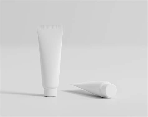 Premium Photo Blank White Cosmetic Tube Mock Up Tube Packaging Of Cream 3d Rendering 3d